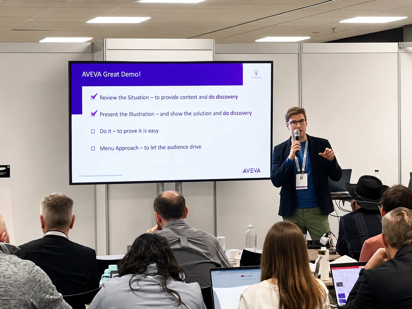 Max Lüpertz delivering a Great Demo! workshop at AVEVA